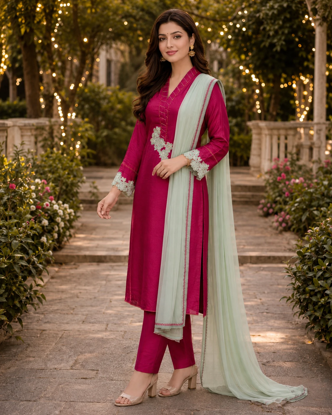 Shisha Silk Shirt with Korean Raw Silk Trouser and Dupatta image 5