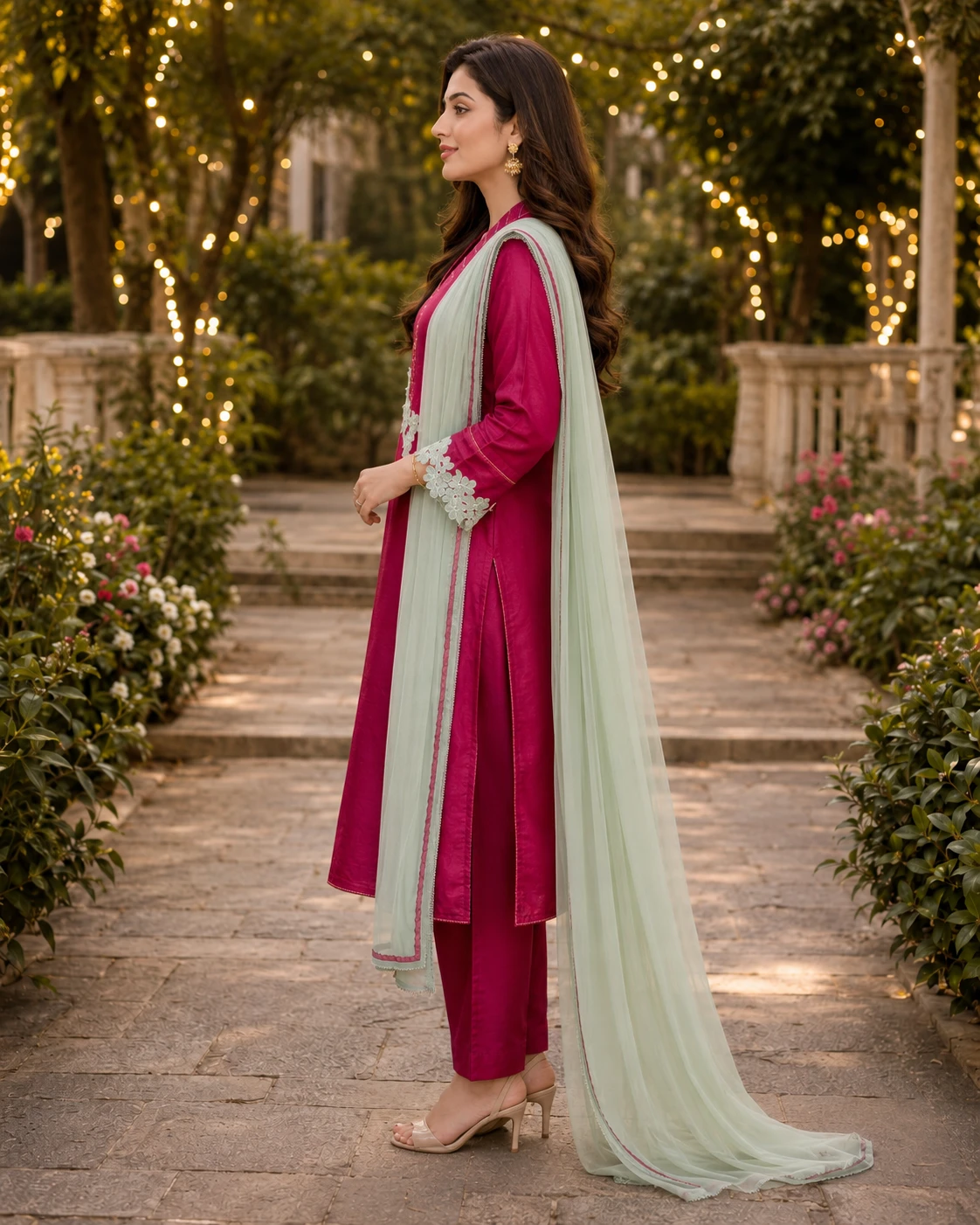 Shisha Silk Shirt with Korean Raw Silk Trouser and Dupatta image 6