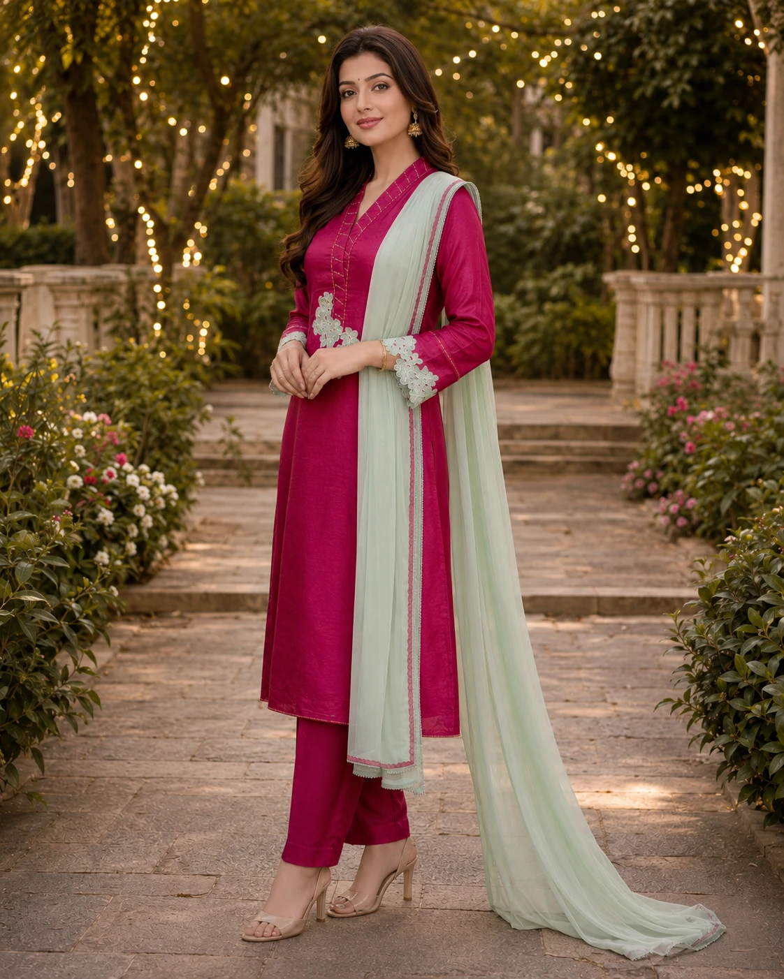 Shisha Silk Shirt with Korean Raw Silk Trouser and Dupatta image 4