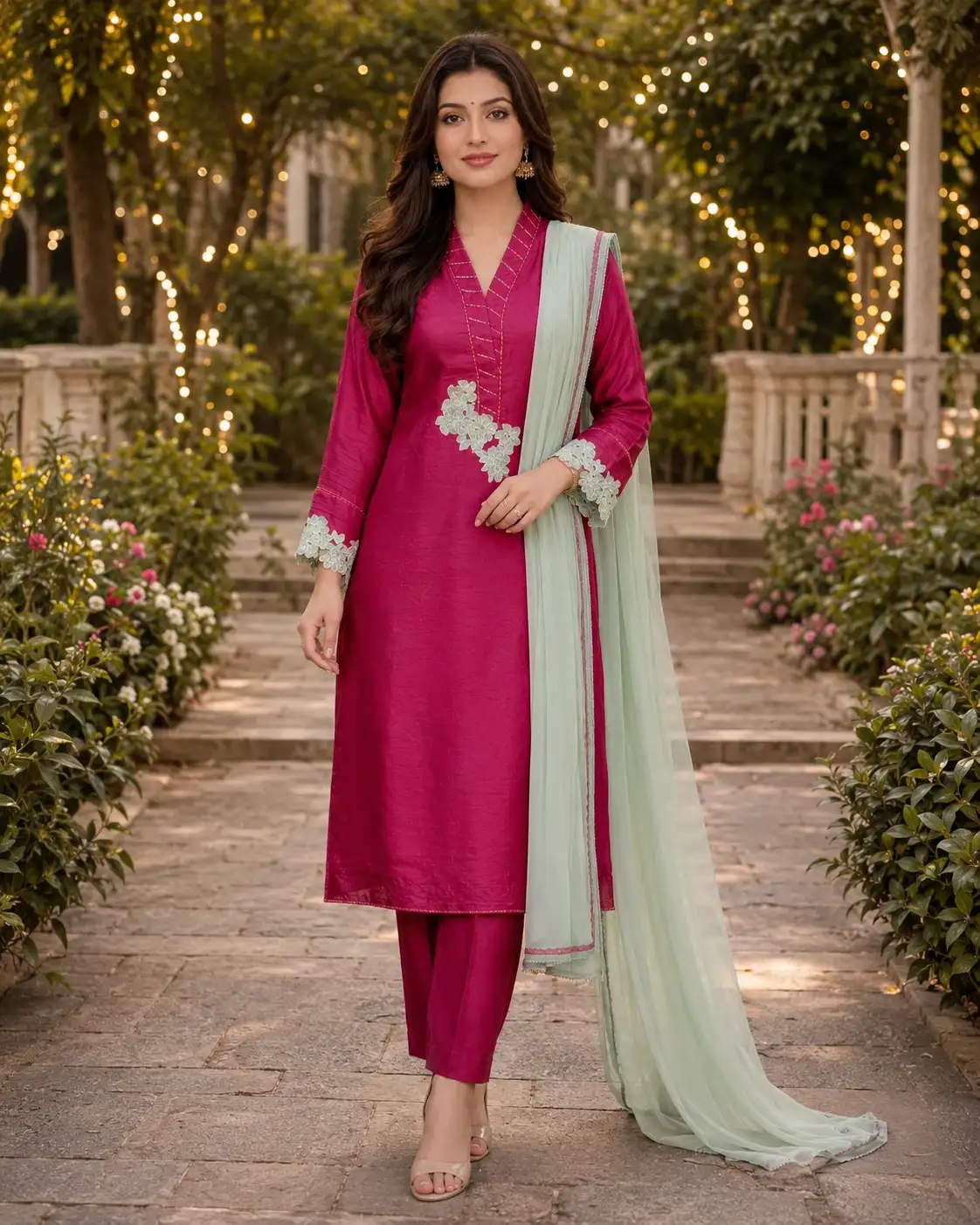 Shisha Silk Shirt with Korean Raw Silk Trouser and Dupatta image 2