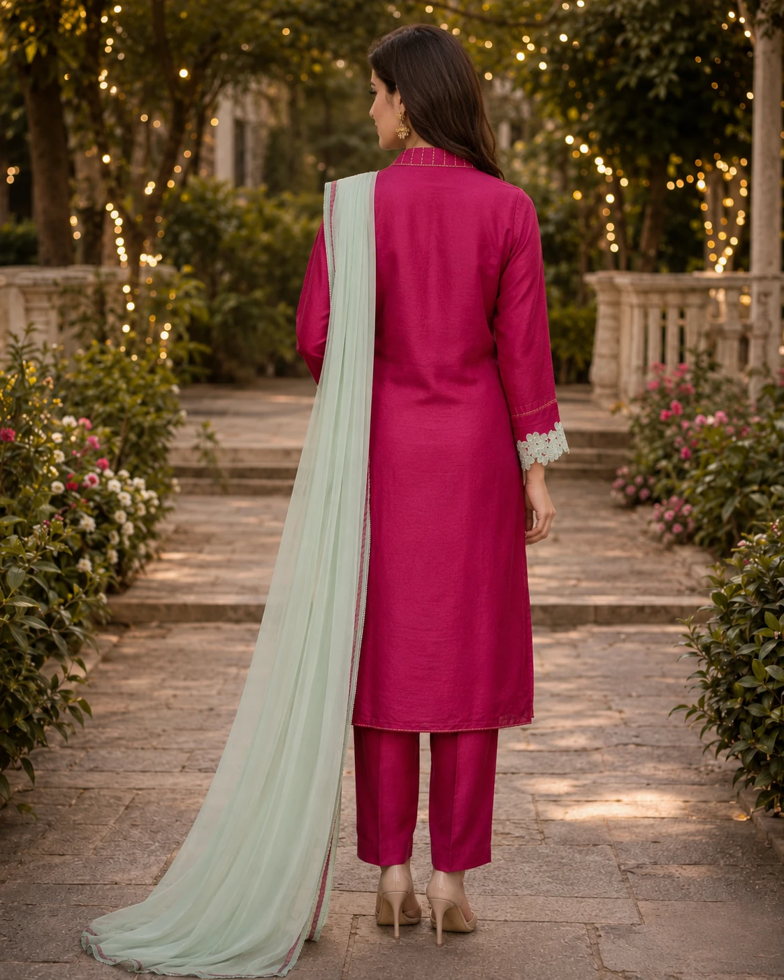 Shisha Silk Shirt with Korean Raw Silk Trouser and Dupatta image 3