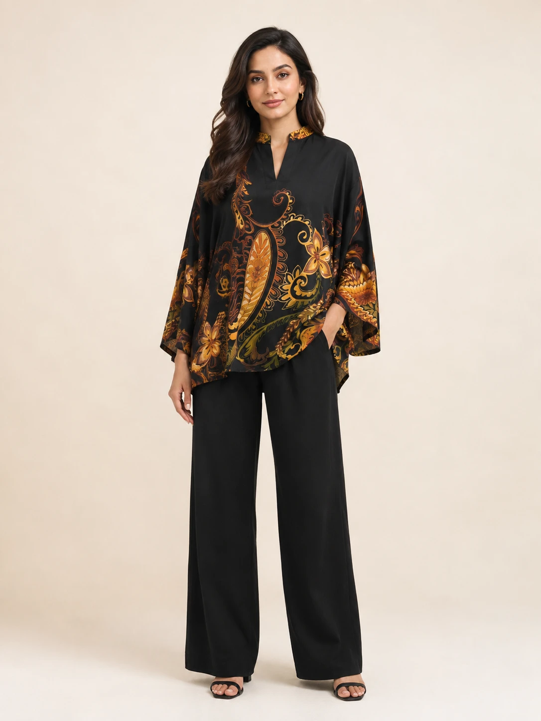 Digital Print Silk Short Kaftan image 2