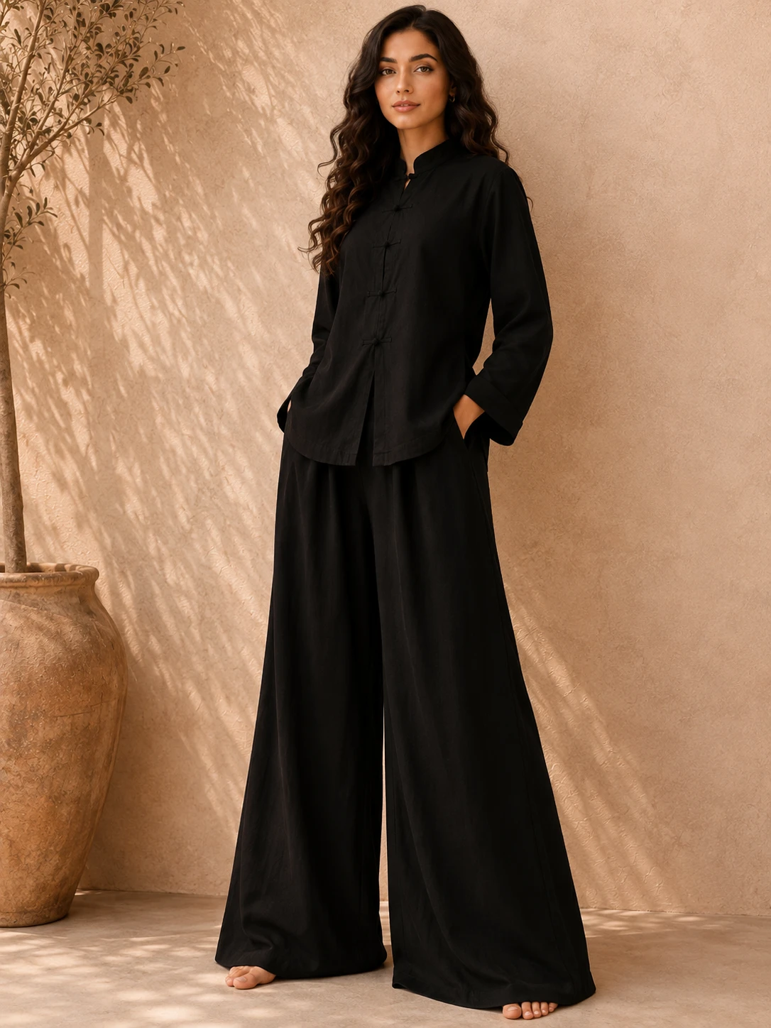 Black Bell Bottom Corset - Irish Georgette image 3