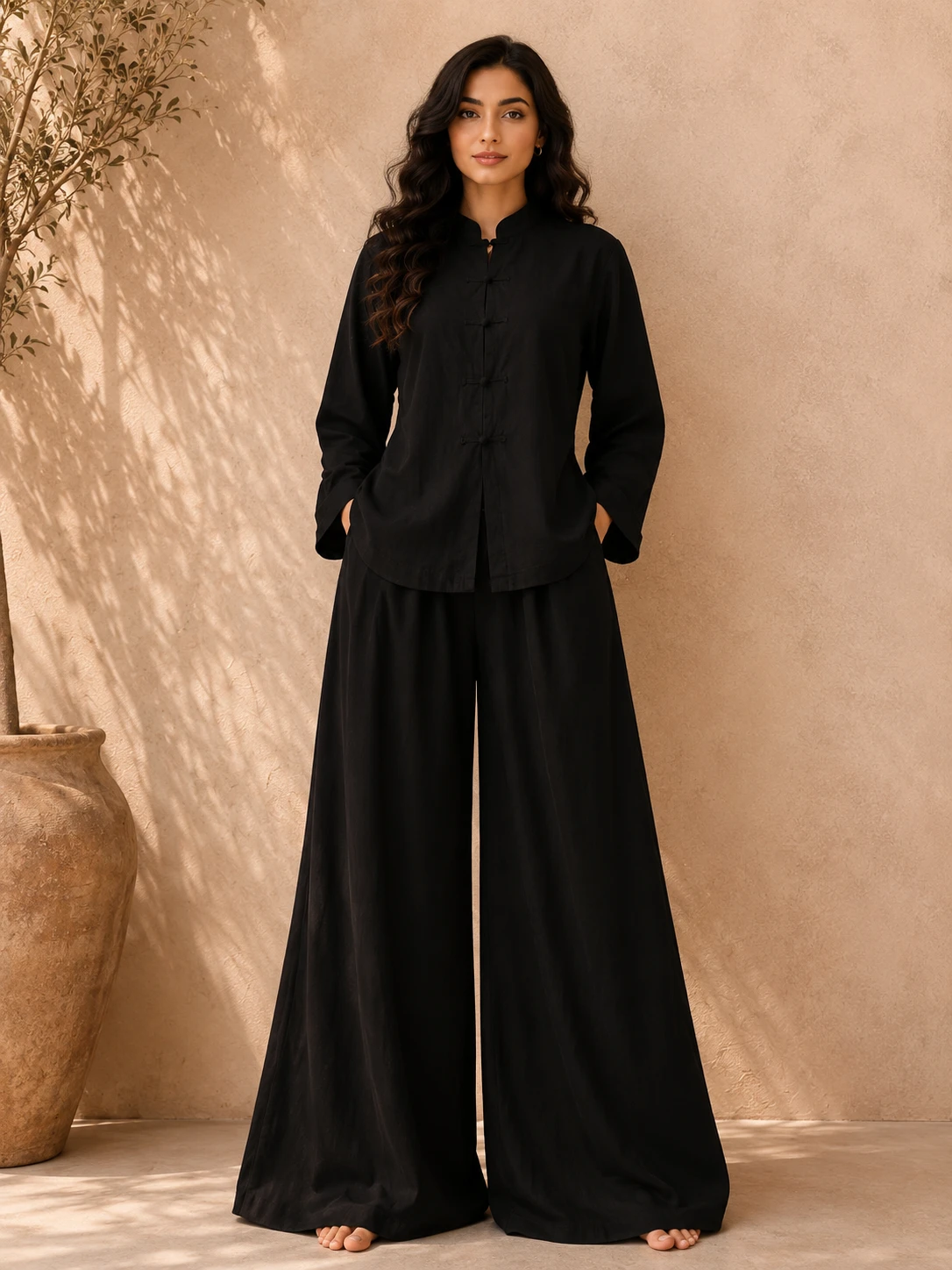 Black Bell Bottom Corset - Irish Georgette image 2