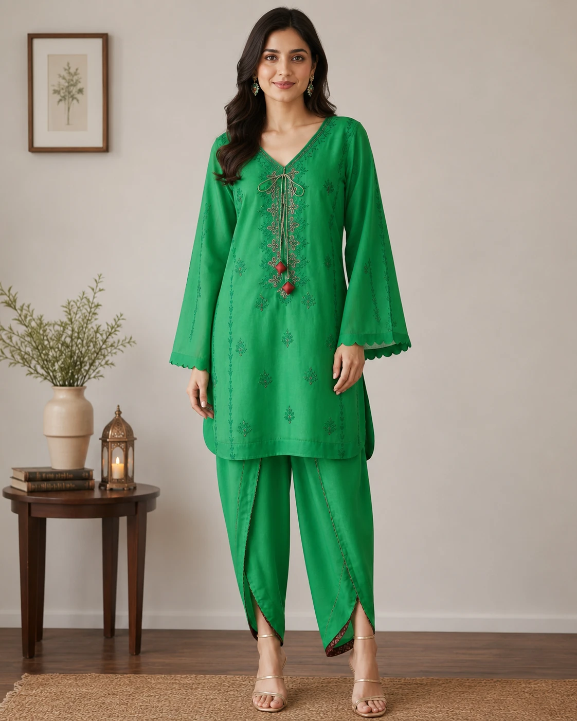 Soft summer lawn 2pc,with embroidered shirt with tulip shalwar