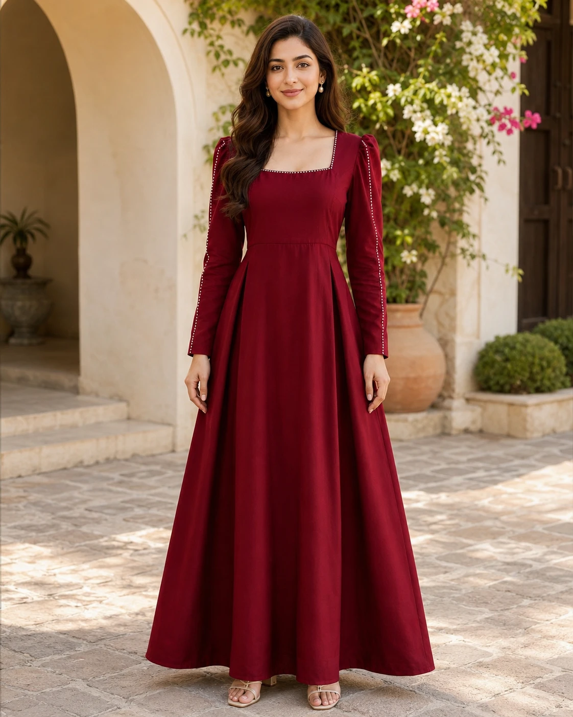 Full Length Shisha Silk Maxi with Stone Detailing
